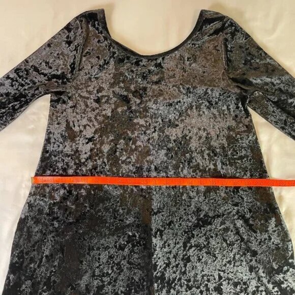 Emetla Black Crushed Velvet Swing Babydoll Dress Back Cutout Size S - Picture 9 of 15